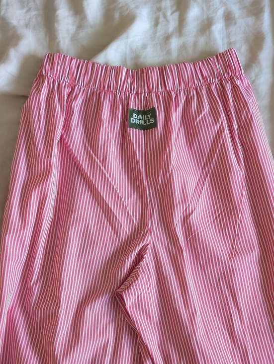 Daily Drills Pants - Daily Drills Red and White Striped Girls Pajama Pants